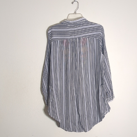 Karyn Seo Womens Tunic Top Shirt Handmade Button Down Floral Embroidered Medium - Picture 12 of 12